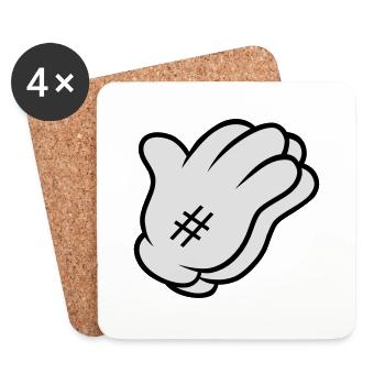 Comic Hand Pray - Untersetzer (4er-Set) - Weiß - Vorne
