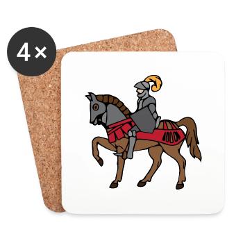 Knight with horse 3 622 - Coasters (set of 4) - white - Front