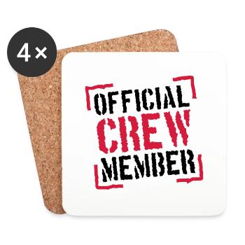 Official Crew Member Stamp Design - Untersetzer (4er-Set) - Weiß - Vorne