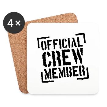Official Crew Member Stamp Logo - Untersetzer (4er-Set) - Weiß - Vorne