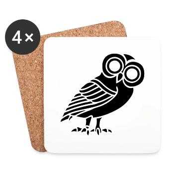 eule athena vogelsymbol mythologische weisheit - Untersetzer (4er-Set) - Weiß - Vorne