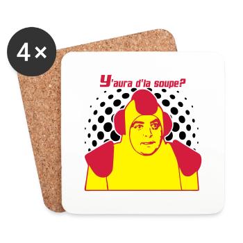 y'aura d'la soupe jacques villeret - Dessous de verre (lot de 4) - blanc - Devant