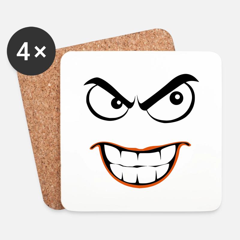 smiley evil - Untersetzer (4er-Set) - Weiß