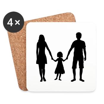 petite mère de famille maman maman fête des mères père pap - Dessous de verre (lot de 4) - blanc - Devant