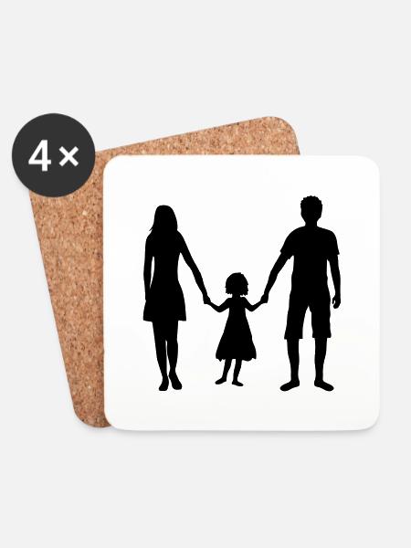 kleine familie mutter mama mom muttertag vater pap - Untersetzer (4er-Set) - Weiß