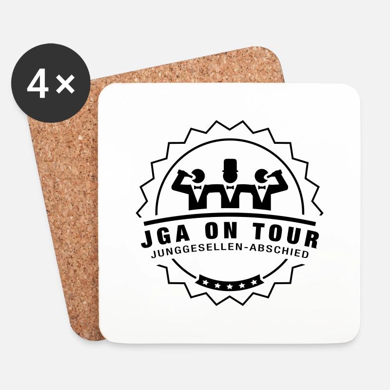 junggesellenabschied_on_tour__f1 - Untersetzer (4er-Set) - Weiß
