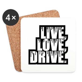 Direct Drive Love Graffiti - Dessous de verre (lot de 4) - blanc - Devant