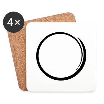 Cadre cercle - Dessous de verre (lot de 4) - blanc - Devant