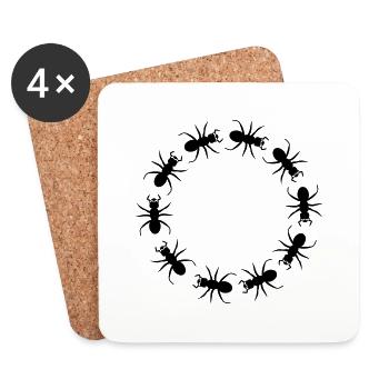 Ant insect district - Coasters (set of 4) - white - Front