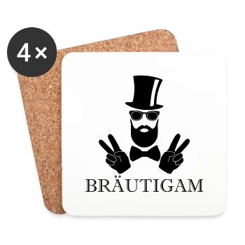 Bachelor groom bachelor party - Dessous de verre (lot de 4) - blanc - Devant