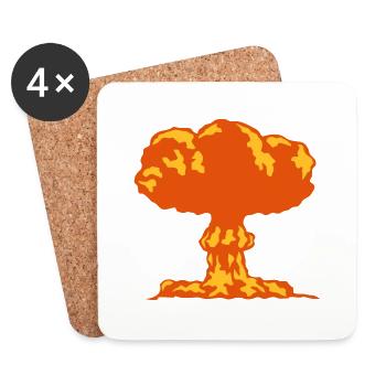 explosion champignon nucleaire atomique - Dessous de verre (lot de 4) - blanc - Devant