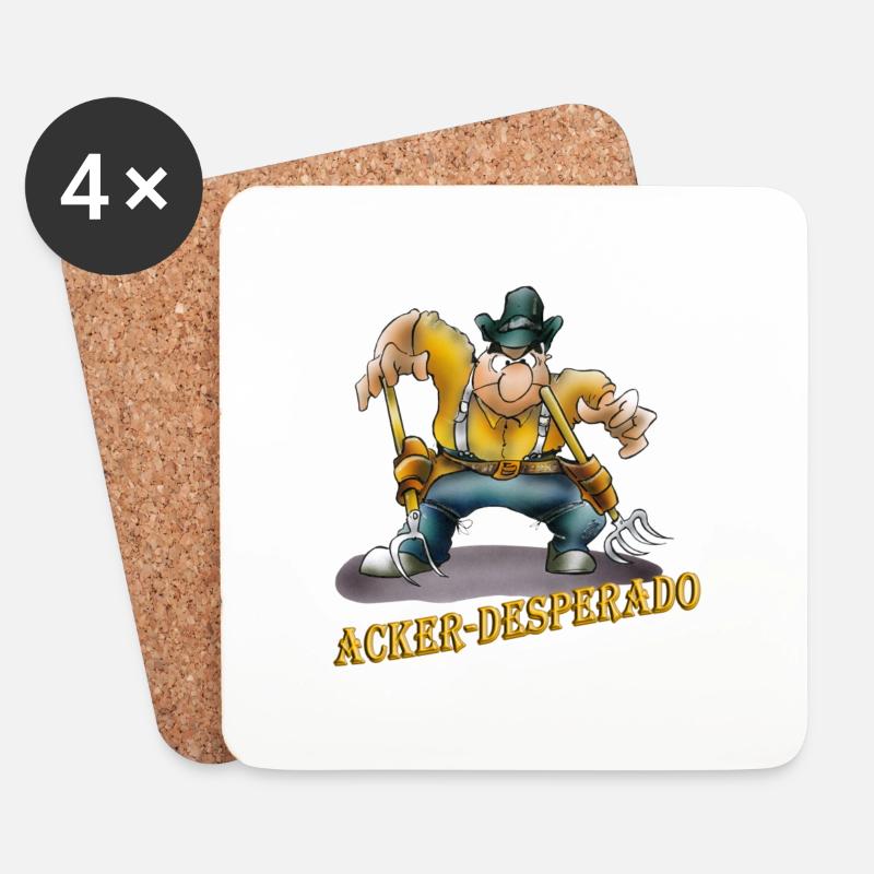 Acker-Desperado - Untersetzer (4er-Set) - Weiß