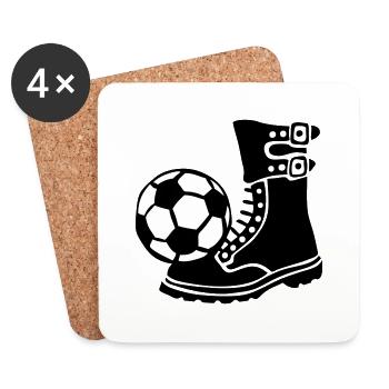 Fußball Rangers Militär Schuhball - Untersetzer (4er-Set) - Weiß - Vorne