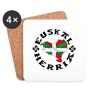 Euskal Herria - Pays Basque - Dessous de verre (lot de 4) - blanc - Devant