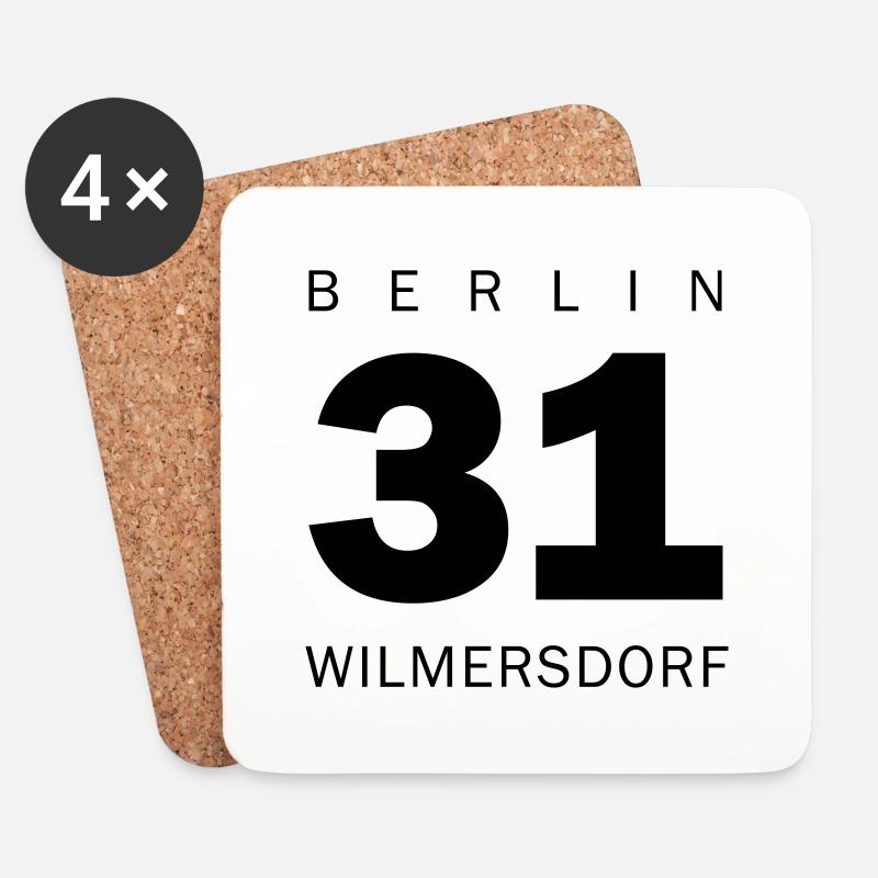 Wilmersdorf - Dessous de verre (lot de 4) - blanc