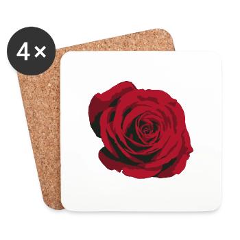 rose - Coasters (set of 4) - white - Front