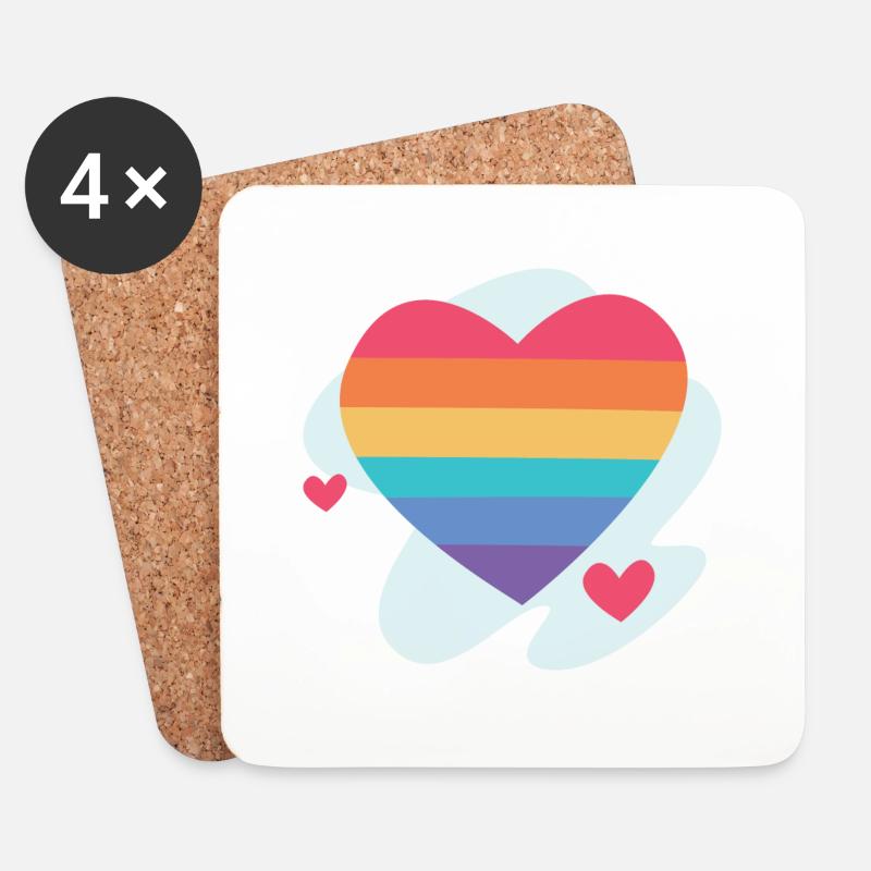 RAINBOW - Coasters (set of 4) - white
