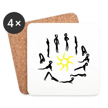Yoga - Sun greeting - Coasters (set of 4) - white - Front
