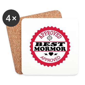 Approved best mormor - Untersetzer (4er-Set) - Weiß - Vorne