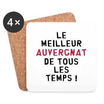 Auvergne / Auvergnat / Auvergnate / Région France - Dessous de verre (lot de 4) - blanc - Devant