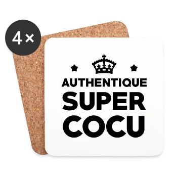 Cocu / Cocue / Adultère / Fidèle / Mariage / Sexe - Dessous de verre (lot de 4) - blanc - Devant