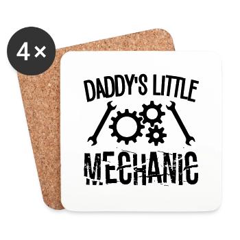 Daddy Little Mechanic - Untersetzer (4er-Set) - Weiß - Vorne