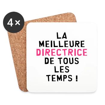 Chef / Directrice / Directeur / Manager / Patron - Dessous de verre (lot de 4) - blanc - Devant
