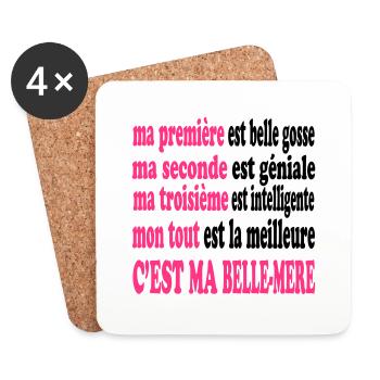 Ma belle-mère est belle - Untersetzer (4er-Set) - Weiß - Vorne