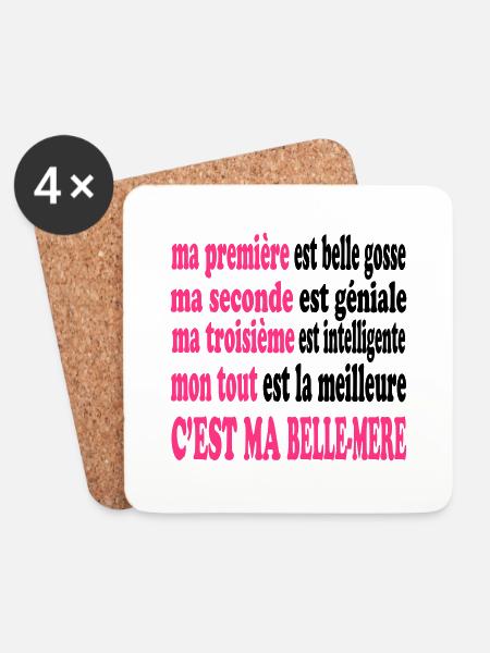 Ma belle-mère est belle - Coasters (set of 4) - white