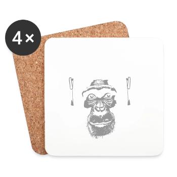 Schimpanse - Chimpanzee - Music - Untersetzer (4er-Set) - Weiß - Vorne