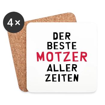 Motzer Motzerin meckern Nörgler Nörglerin motzig - Untersetzer (4er-Set) - Weiß - Vorne