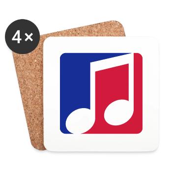 rot blau button musiknote cool kontur zeichen part - Untersetzer (4er-Set) - Weiß - Vorne