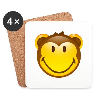 Smiley Monkey - Dessous de verre (lot de 4) - blanc - Devant