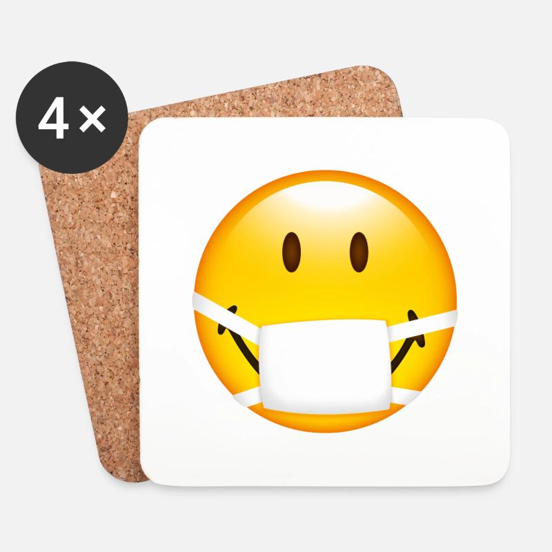 Smiley Surgent - Untersetzer (4er-Set) - Weiß