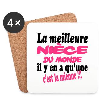La meilleure nièce du monde c'est la mienne !!! - Dessous de verre (lot de 4) - blanc - Devant