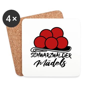 Schwarzwald Mädels Heimat Bollenhut Kuckuck - Untersetzer (4er-Set) - Weiß - Vorne