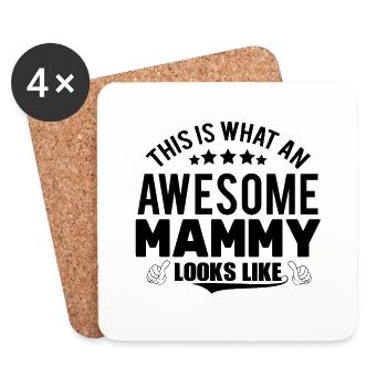 THIS IS WHAT AN AWESOME MAMMY LOOKS LIKE - Coasters (set of 4) - white - Front