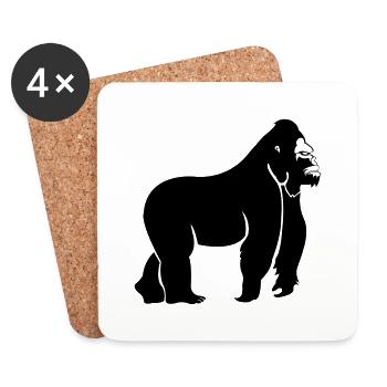 gorilla_001 - Dessous de verre (lot de 4) - blanc - Devant