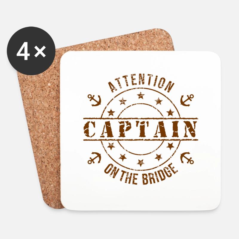 Kapitän Captain anwesend - Untersetzer (4er-Set) - Weiß