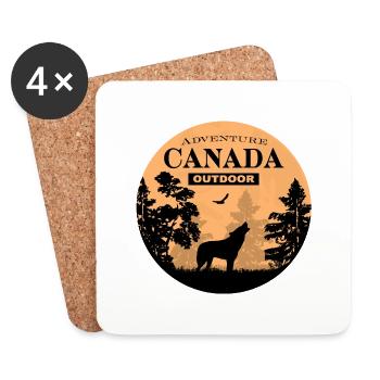 Canada - Wolf - Untersetzer (4er-Set) - Weiß - Vorne