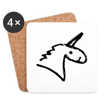 Einhorn - Untersetzer (4er-Set) - Weiß - Vorne