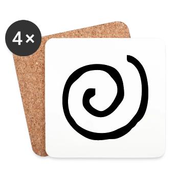 Spirale rund - Untersetzer (4er-Set) - Weiß - Vorne