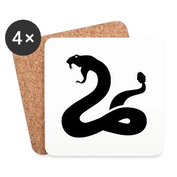 serpent - Dessous de verre (lot de 4) - blanc - Devant