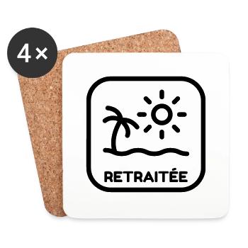 Retirement Retired Ruhestand Retraite Retraitée - Coasters (set of 4) - white - Front