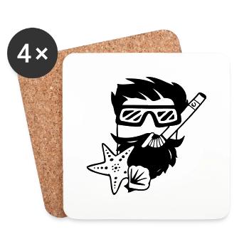 Snorkeler Cube - Dessous de verre (lot de 4) - blanc - Devant