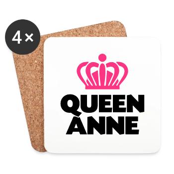 Queen anne name thing crown - Coasters (set of 4) - white - Front