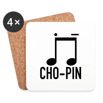 Musique classique chopin - Dessous de verre (lot de 4) - blanc - Devant