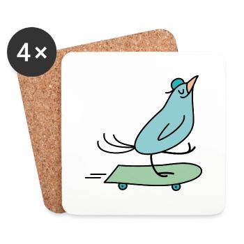 bird hangover - Coasters (set of 4) - white - Front