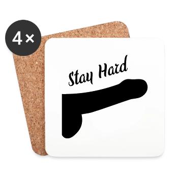 dick stay hard - Untersetzer (4er-Set) - Weiß - Vorne