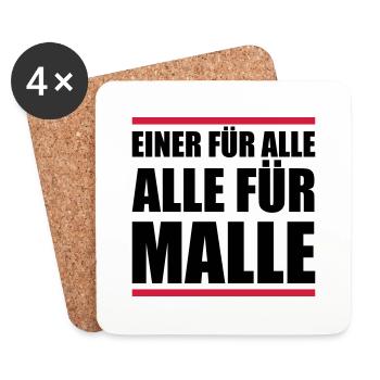 alle für malle - Untersetzer (4er-Set) - Weiß - Vorne